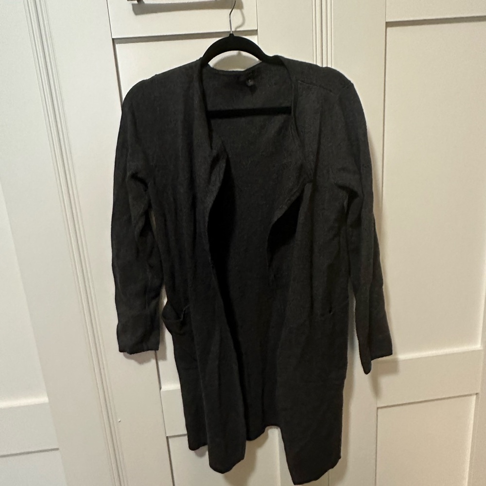 JCrew cardigan coat. Charcoal grey. Small